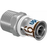 Uponor S-Press Plus perskoppeling 1/2" buitendraad x Ø16 puntstuk