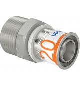 Uponor S-Press Plus perskoppeling 3/4" buitendraad x Ø20 puntstuk